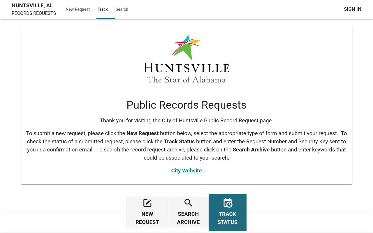 Huntsville City Hall and Madison County Courthouse public records
