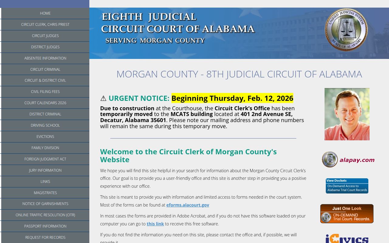 Morgan County Probate Court records search system